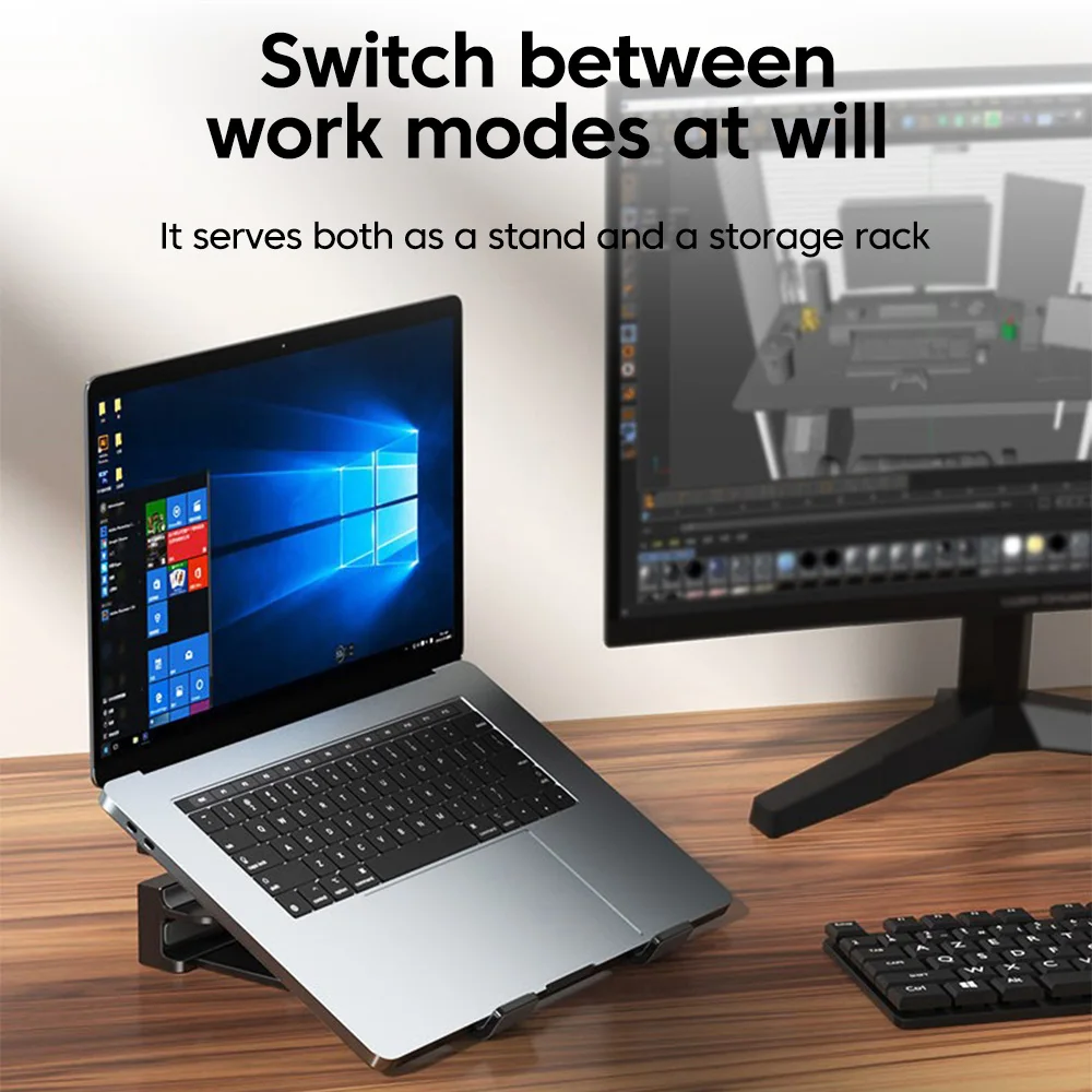 접이식 노트북 스탠드 노트북 컴퓨터 홀더 액세서리 Macbook 태블릿 전화 보관 가능 홀더 이중 용도 조절 가능 브래킷