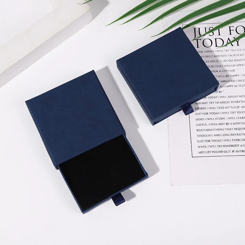 New Arrive Pull-Out Thin Drawer Jewelry Packaging Boxes Colorful Orange White Black Yellow Paper Kraft Box Case Gift Package