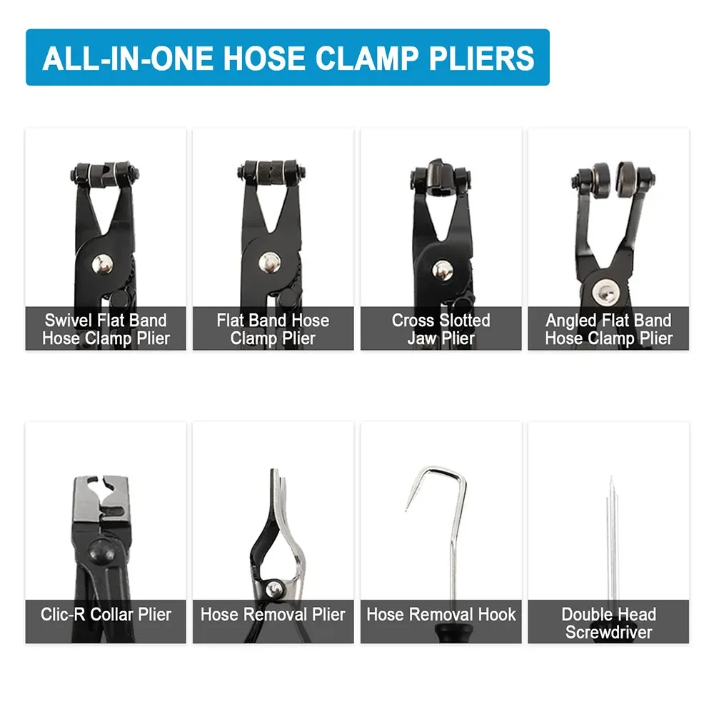 9 قطع مجموعة كماشة مشبك خراطيم طويلة المدى لأدوات...