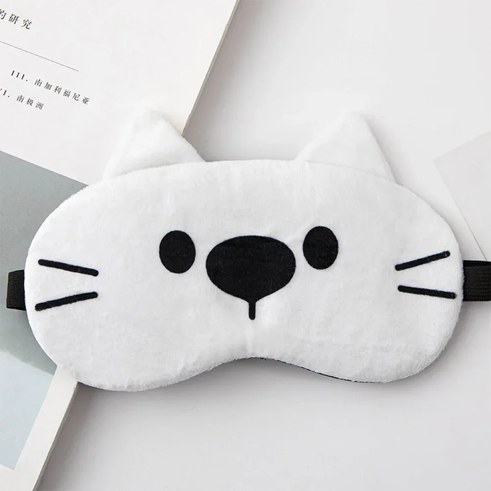 1pc Sleeping Mask Sleeping Blindfold Soft Plush Eye Masks Cute Cat Eye Cover Plush Mask Eyepatch Nap Health Eye Cover 3