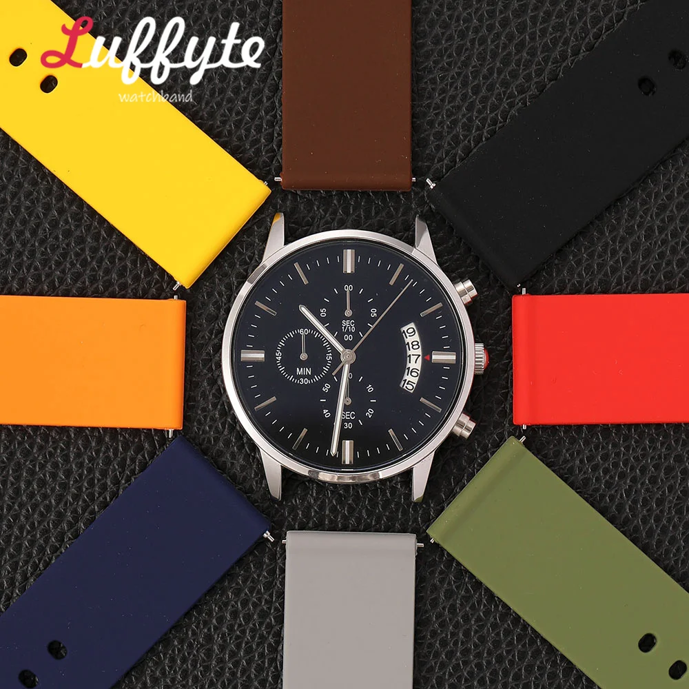 Unisex Silicone Quick Release Watch Strap - Soft & Simple Design, Multiple Sizes