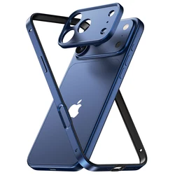 Vibrant Orange Camera Lens Protector with Metal Silicone Bumper Case for Enhanced Phone Protection (Blue)