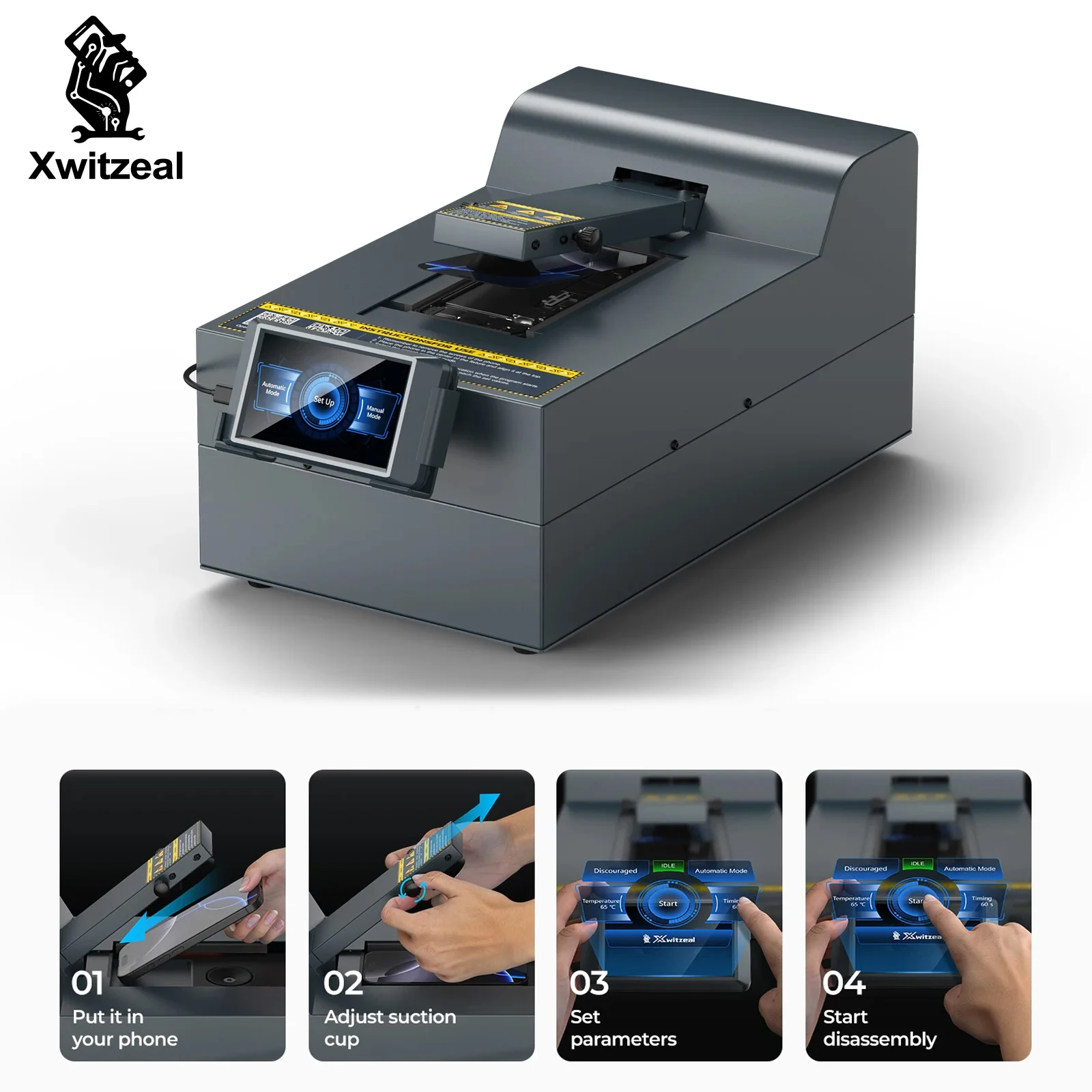 Kaisi 407 2 in1 separatore per schermo LCD a vuoto manuale da 12 pollici per con Kaisi 407 2 in1 separatore per schermo LCD a vuoto manuale da 12 pollici per con