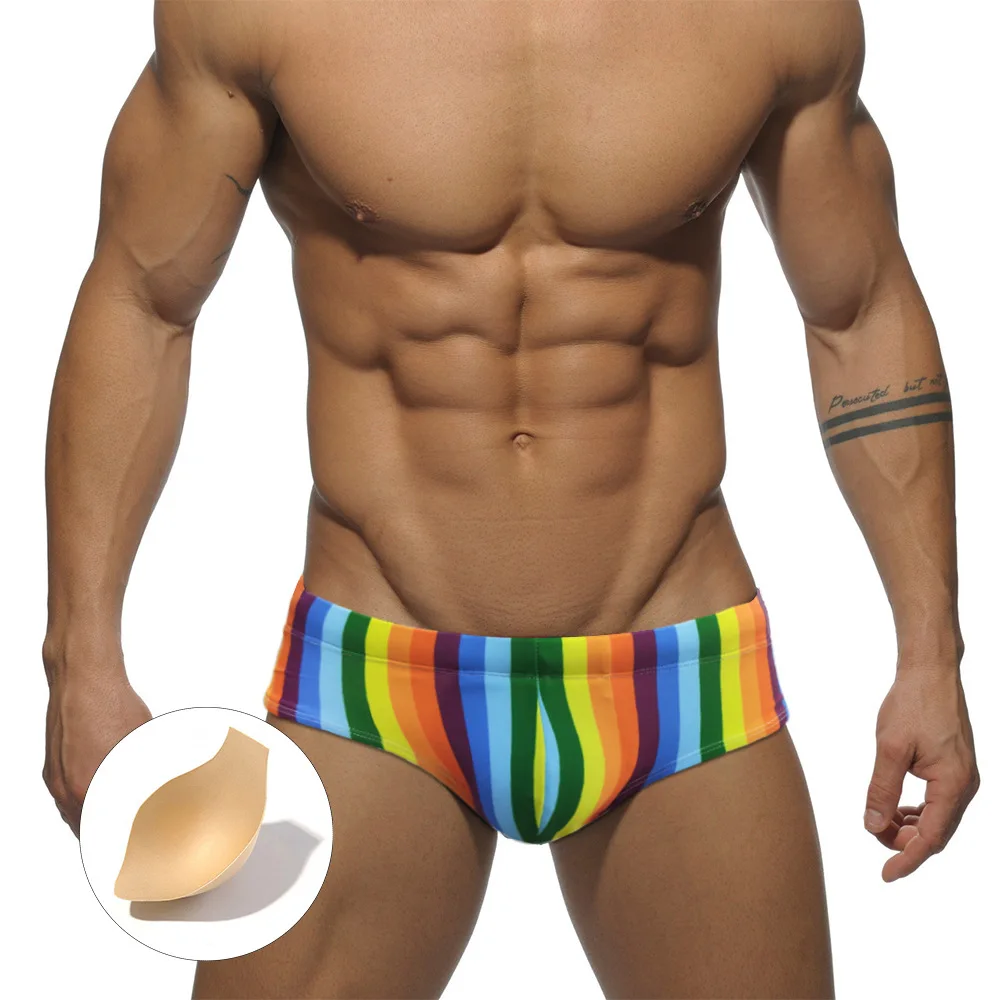 

Men's Lace-Up Swimming Trunks Sexy Low-Rise Push-Padded Beach Briefs The Best-Selling Swimming Surf Shorts In Europe And America