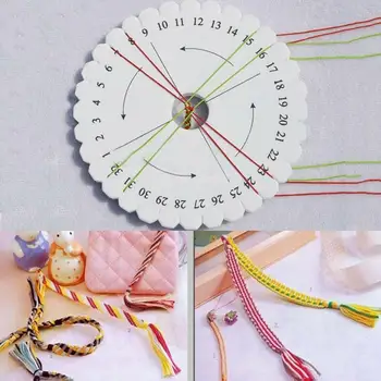 Round Square Bracelet Knitting Braiding Disk Kumihimo Beading Cord Disc Disk Tray Braided Rope Weaving DIY Craft Tools2Pcs 5
