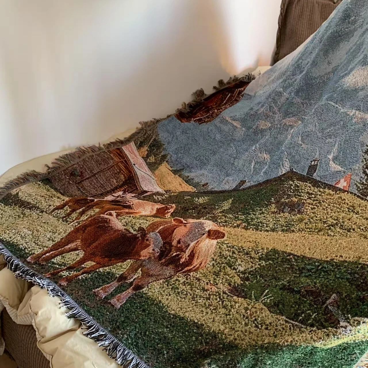 Peel Forest Alpine Mountain Bedroom Fre Sle Cover Blanket Scenic Small Blanket European Sle Character Pattern