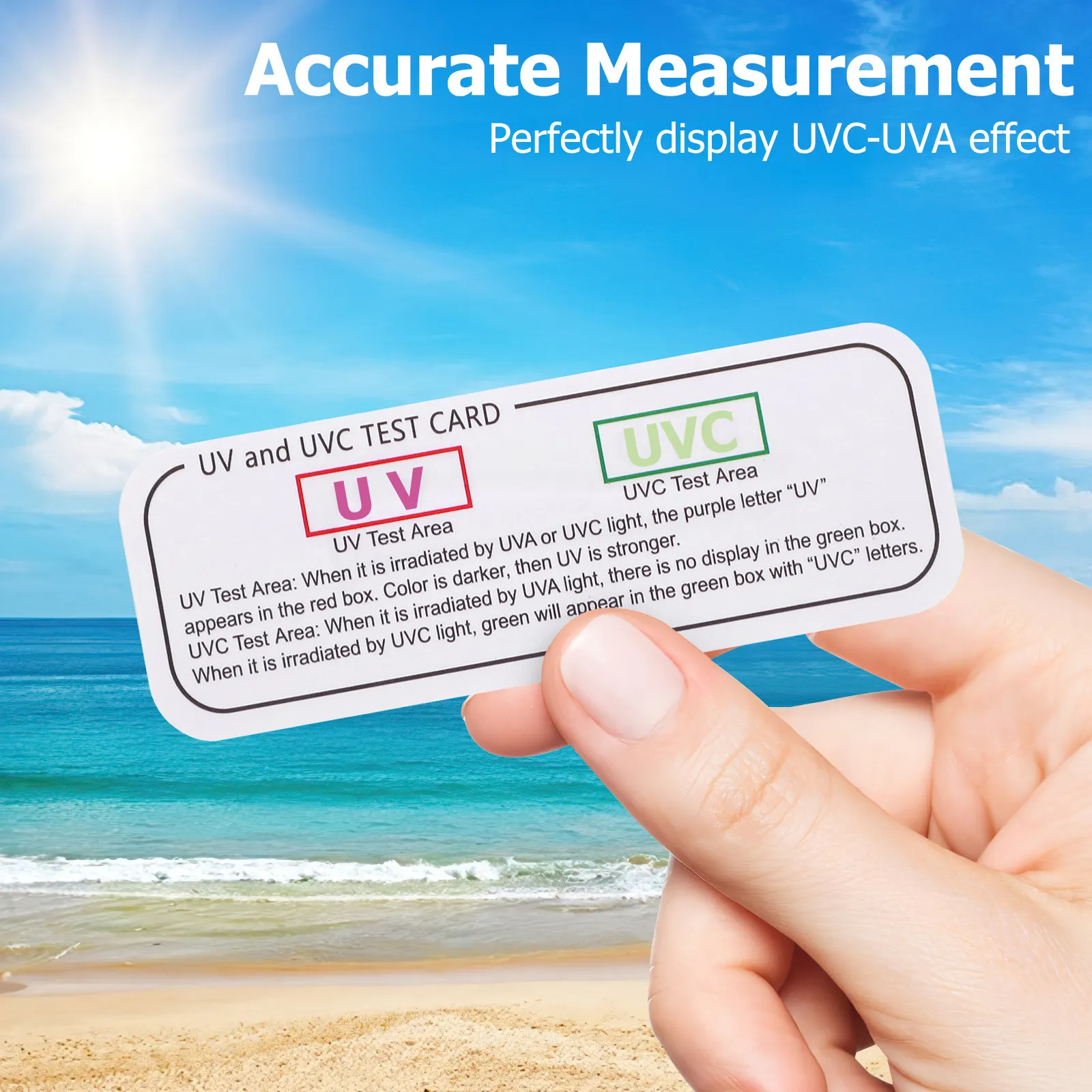 5Pcs Uv 테스트 카드 전문 휴대용 Uvc-Uva 테스트 스트립 정확한 Uv 라이트 표시 카드 소독 상자 교정