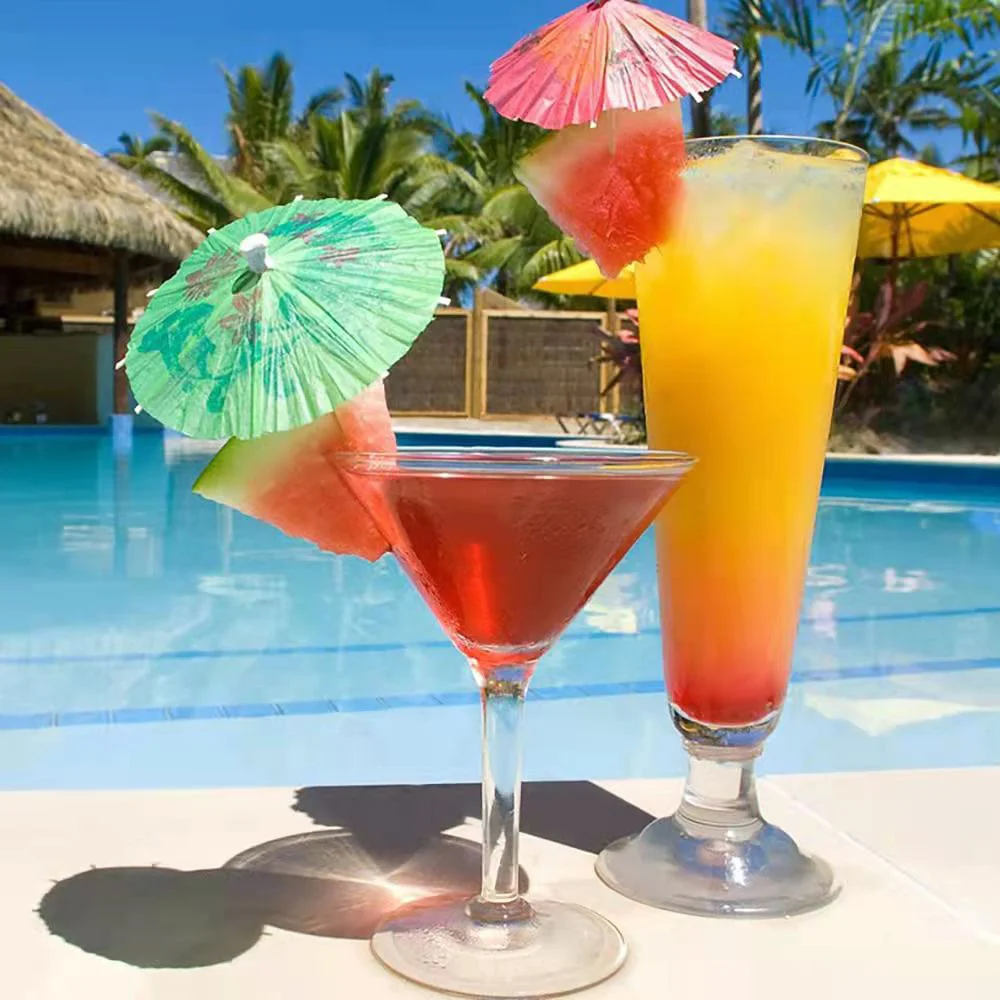 Drink Fruit Cake Sticks Mini Umbrella Paper Cocktail Parasols Wedding Decoration Baby Birthday Party Supplies 50Pcs cocktail parasols