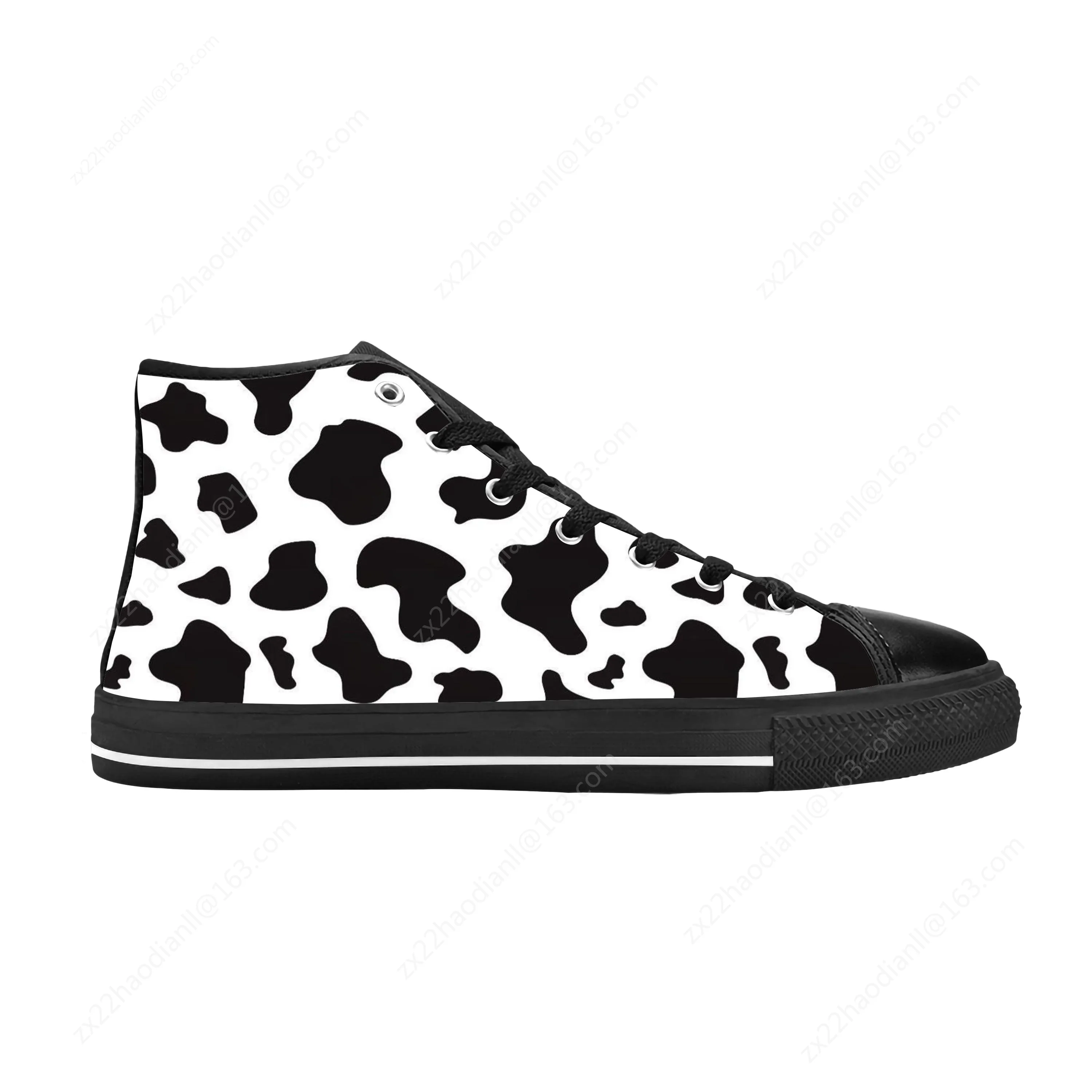 Animal Cow Print Pattern Anime Cartoon Manga Cool Casual Cloth Shoes High Top Comfortable Breathable 3D Print Men Women Sneakers