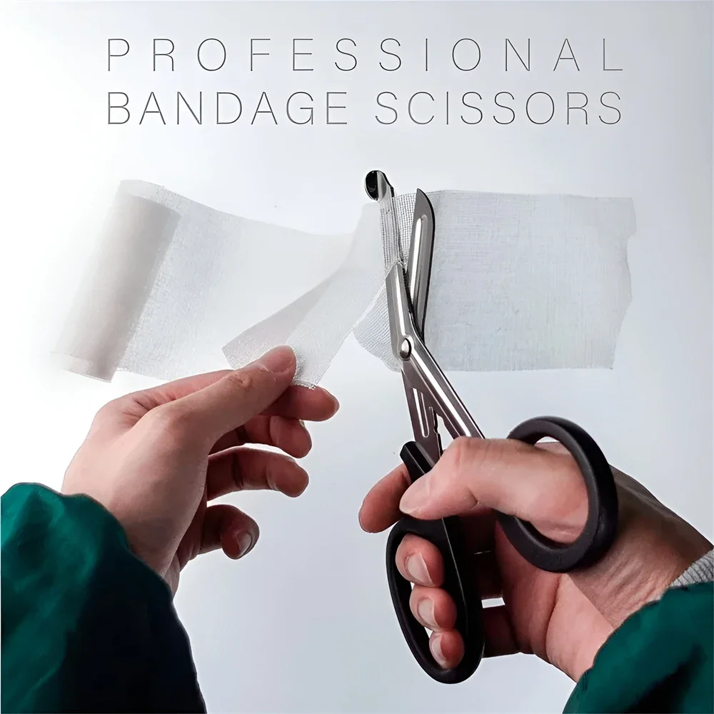 Cesoie Per Traumi Forbici Mediche In Acciaio Inossidabile Forbici Per Bendaggi Con Moschettone Infermieristica Urti Chirurgici Medici Infermieristici EMT EMS - Foto 6