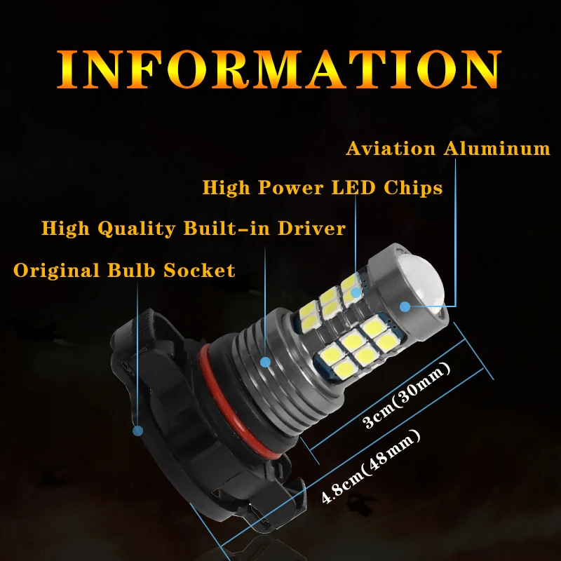 2PCS LED 램프 자동차 앞 안개등 지프 컴패스 2017 2018 2019 액세서리