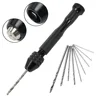 1/11Pcs Mini Hand Drill With 0.3-3.2mm Drill Bits Set Rotary Tools For Models Hobby DIY Wood Craft Handmade Tools 2