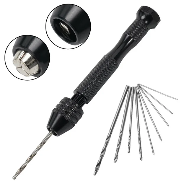 1/11Pcs Mini Hand Drill With 0.3-3.2mm Drill Bits Set Rotary Tools For Models Hobby DIY Wood Craft Handmade Tools 2