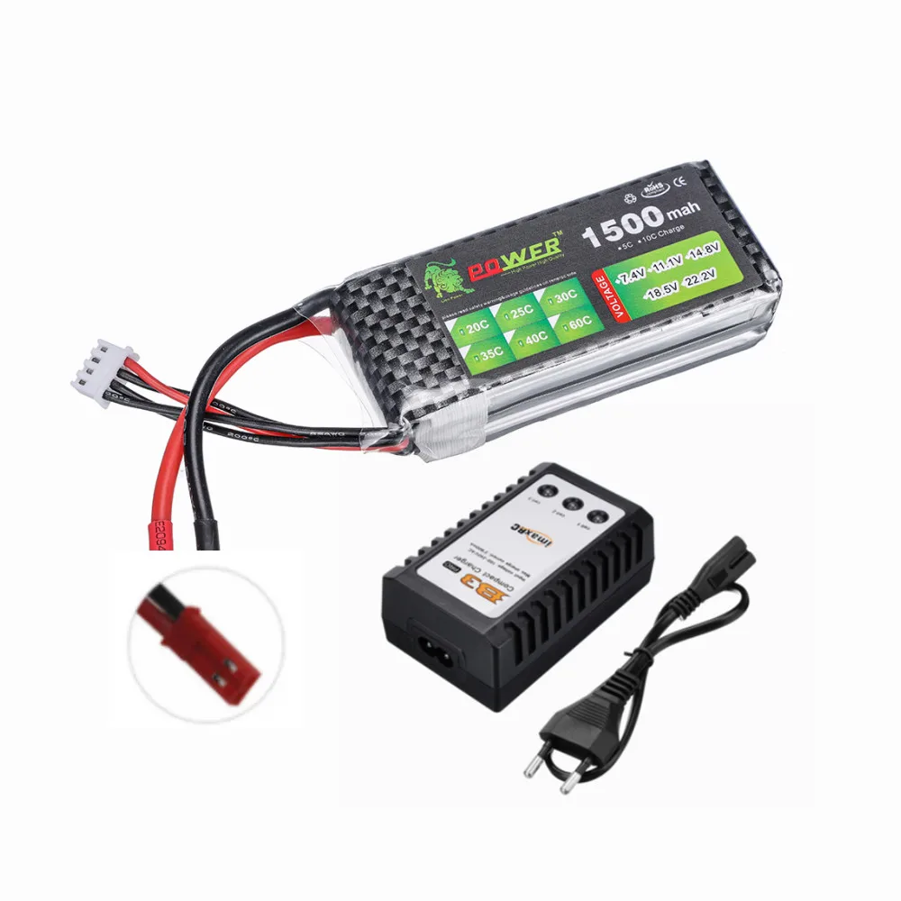 Chargeur RC 1S LiPo 3.7V USB avec connecteurs multiples