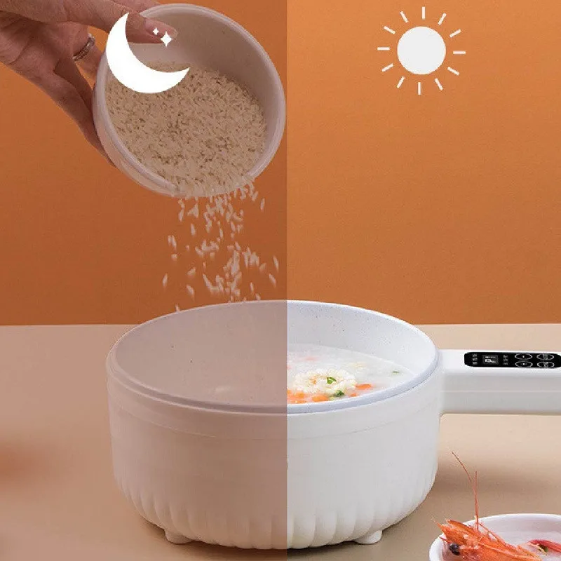 220V Smart Electric Wok Non-stick Frying Pan Noodle Pot 9.5h Reservation Electric Cooking Pot Dormitory Electric Hot Pot 1.6L 4
