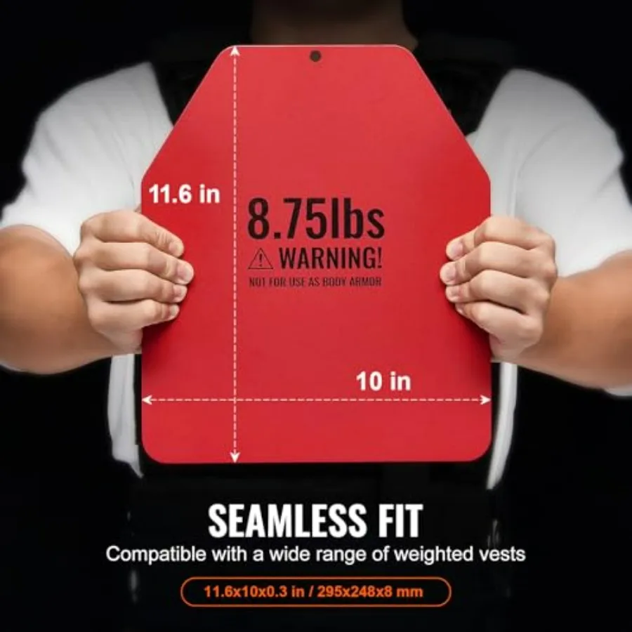 Weight Vest Plates, 8.75 LB Pairs, Premium Steel Weighted plates, Contoured Ergonomic Fit – WODs, Additional Weight for Weight V