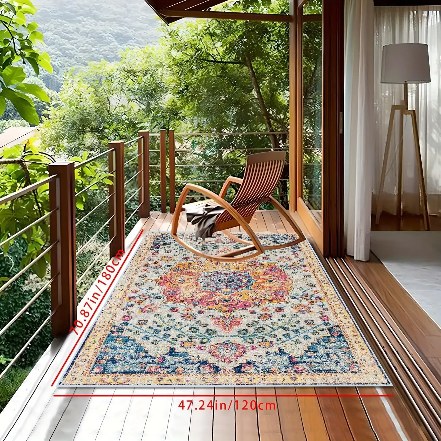 VIKAMA Bohemian Ethnic Style Floor Cushion Living Room Sofa Coffee Table Bedroom Bedside Rug Soft Home Decoration Summer