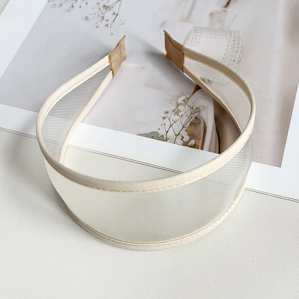 Breathable Hollow Wide Headband - Trendy Solid Color Hair Accessory