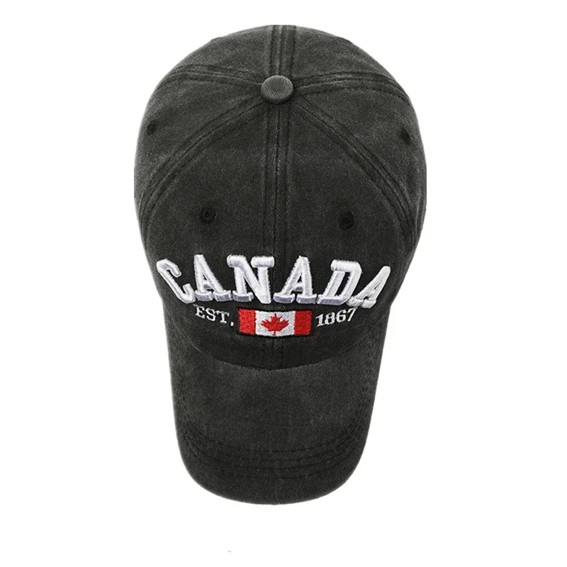 Unisex Washed Cotton Vintage Cap High Quality CANADA Letter Embroidery Baseball Cap Men And Women Outdoor Sports Hats