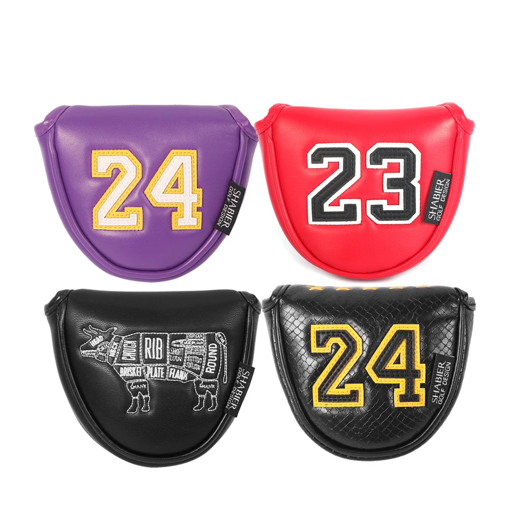 

Applique Embroidery PU Leather Golf Mallet Putter Headcover with Magnetic Closure