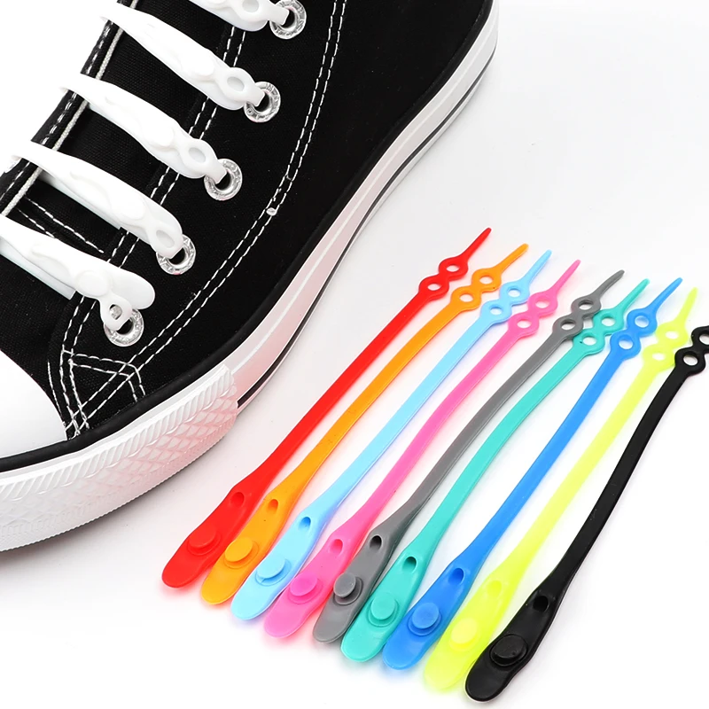 

14pcs Stretch Silicone Shoelaces No Tie Shoe laces Elastic Laces Sneaker Adult kids Rubber Sports Shoelace for Shoes accessories