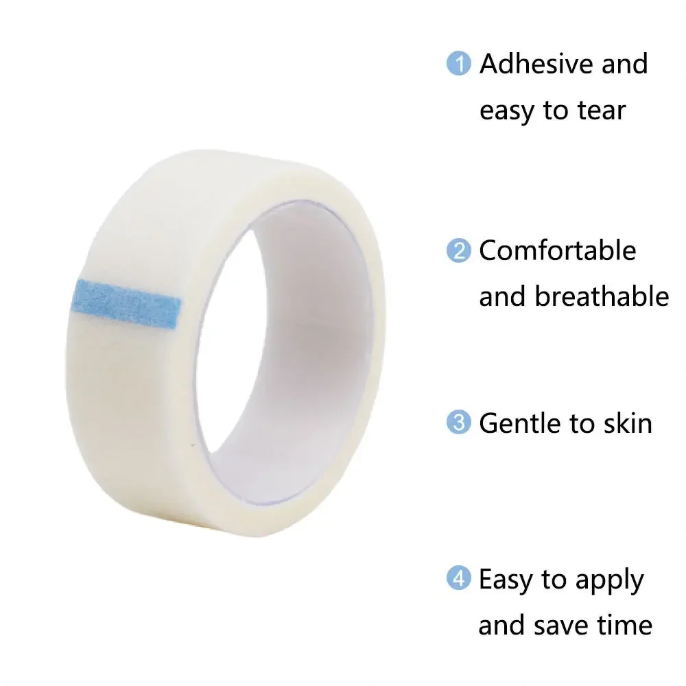 5/10/20/30/50 Gulungan Pita Kertas Ekstensi Bulu Mata Pita Perekat Kain Non-tenun Berpori untuk Tambalan Bulu Mata Palsu eyelash extension tape