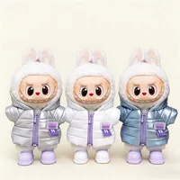 15 17 cm pour poupée Labubu hiver vers le bas gilet tenue vêtements doudoune manteau polaire à capuche chapeau chaussures ensemble Ropa vêtements accessoires 1