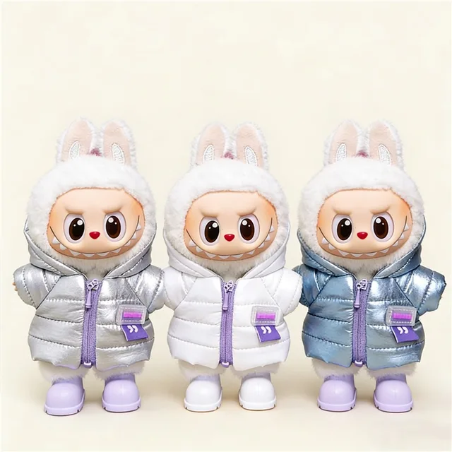 15 17 cm pour poupée Labubu hiver vers le bas gilet tenue vêtements doudoune manteau polaire à capuche chapeau chaussures ensemble Ropa vêtements accessoires 1
