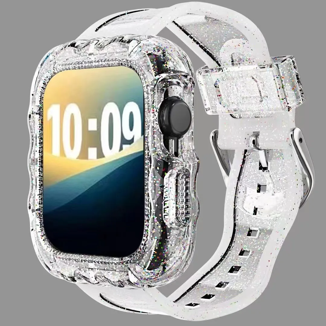 Transparent Glitter Strap & Case for Smartwatch - Sports Edition Bracelet