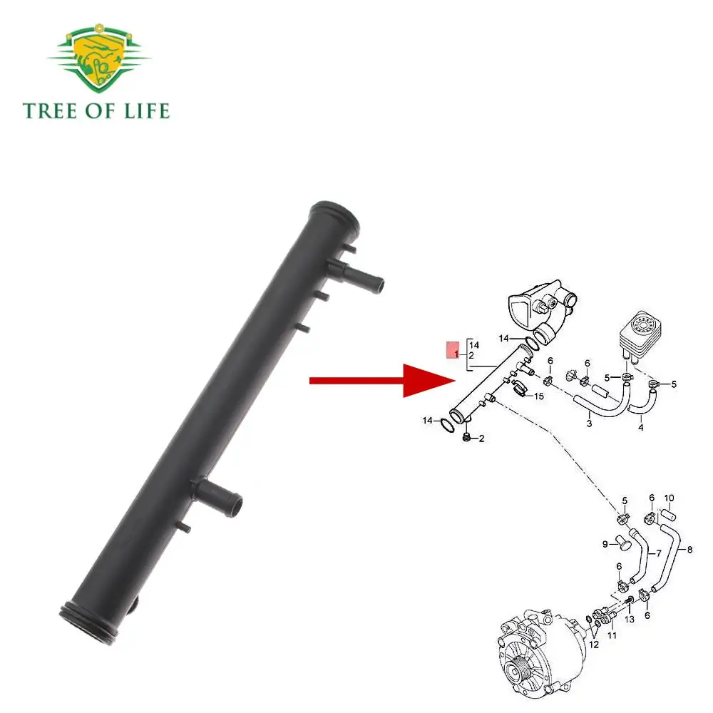 Engine Coolant Water Pipe 022-121-050A For VW Volkswagen Touareg 3.2L V6 2004 2005 2006 2007 022121050A 902-5423 022121085A