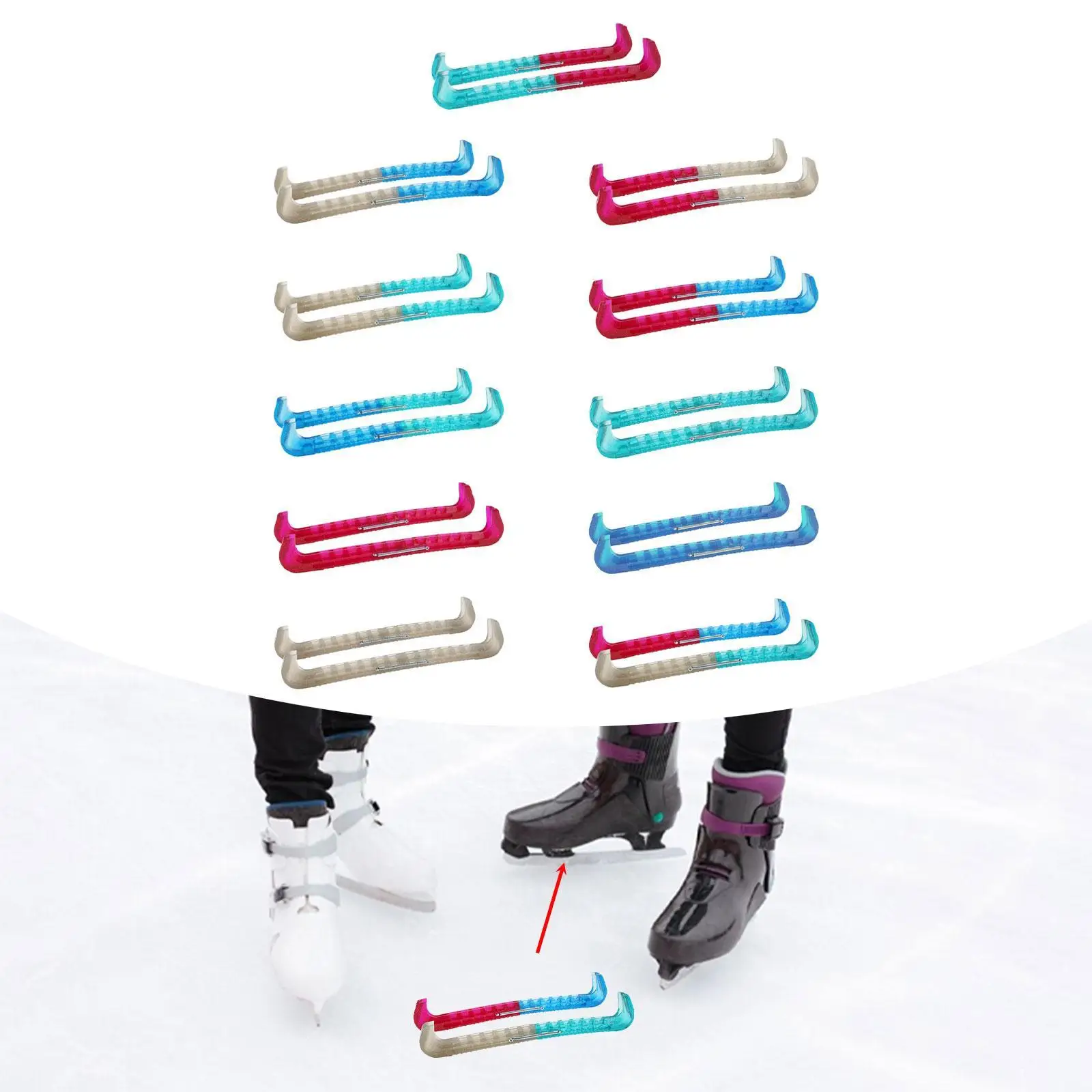 2Pcs Figure Ice Skate Guards Ice Skate Blade Covers for Winter Sports Women