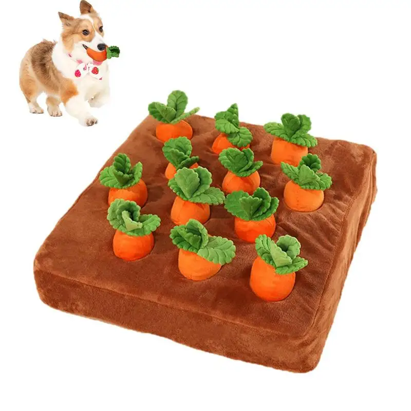 

Carrot Patch Dog Toy Dog Chew Toys For Aggressive Chewers Squeaky Carrots Enrichment Dog Puzzle Toys Hide And Seek Carrot Farm