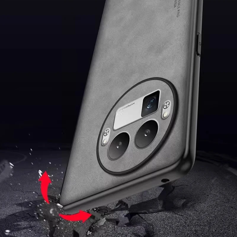 Luxury Skinsheep Leather Shockproof Silicone Bumper Matte Case with Camera Protection
