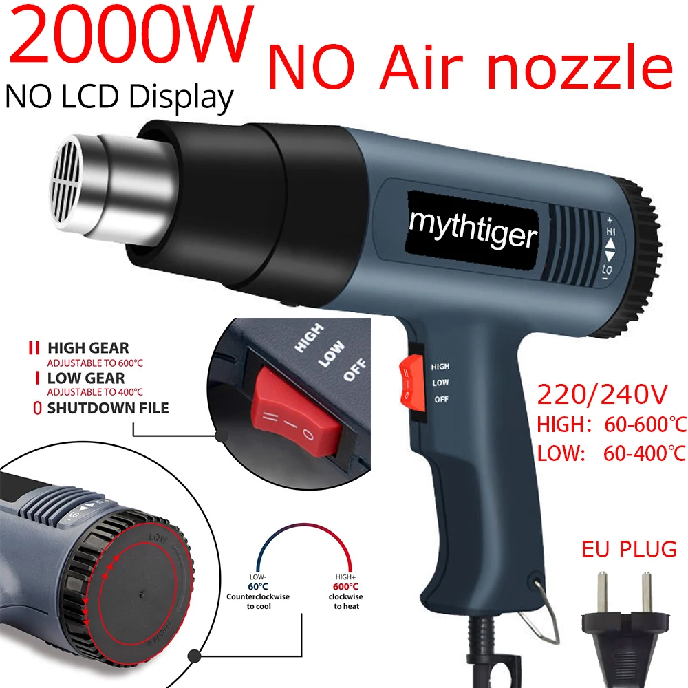 2000W LCD/NO LCD Heat Gun Variable Temperature Advanced Electric Hot Air Gun Power Tool Hair dryer for soldering Thermoregulator electric screwdriver kit Power Tools