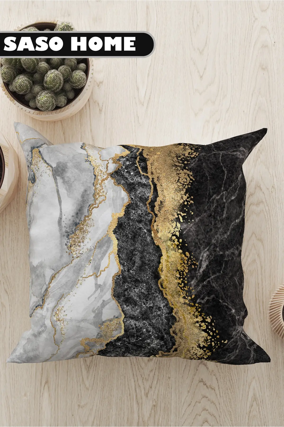 

Black - Gray - White Marble Patterned Gift Pillow - Pillow Case