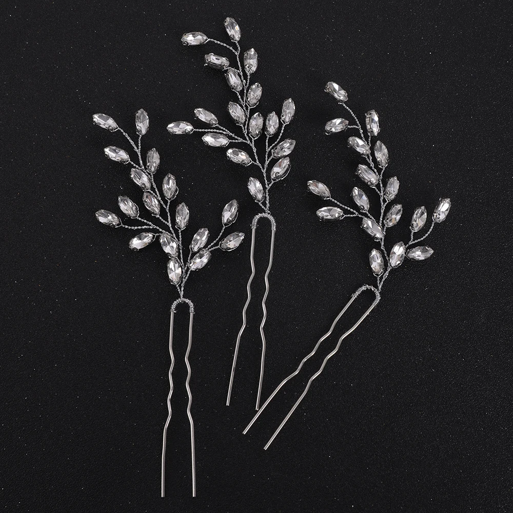 Rhinestone Hairpins for Women Party Wedding Headpieces 7 Colors hair accessories bridal hair accessories