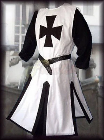 Plus Size Men Medieval Cosplay Robes Templar Knight Crusader Surcoat Long Sleeve Short Tops Reenactment Costume men festival costume set