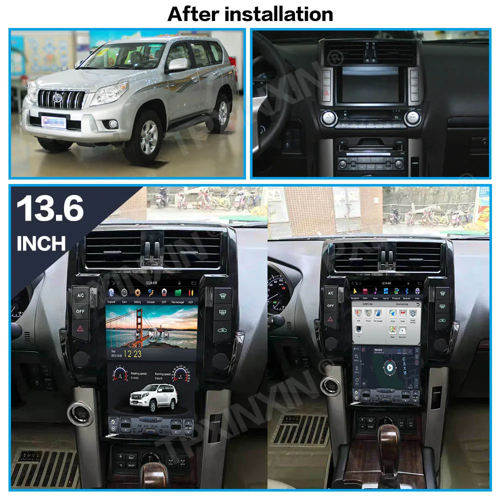 

for Toyota Land Cruiser Prado 150 2010-2013 audio 2 din android receiver tesla style auto multimedia DVD player GPS navigation