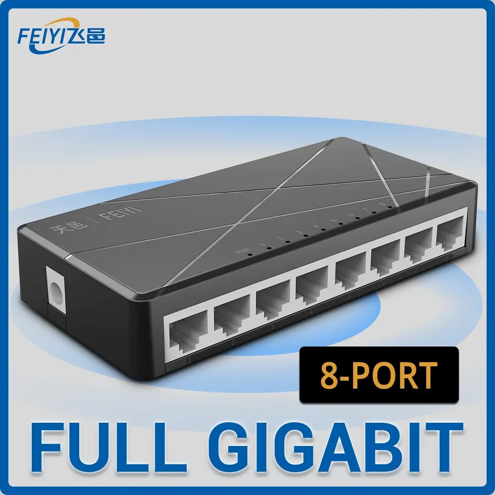FEIYI SG108M Ethernet Switch 8 Port Desktop Ethernet Network Gigabit Switch 1000Mbps LAN Hub network switch