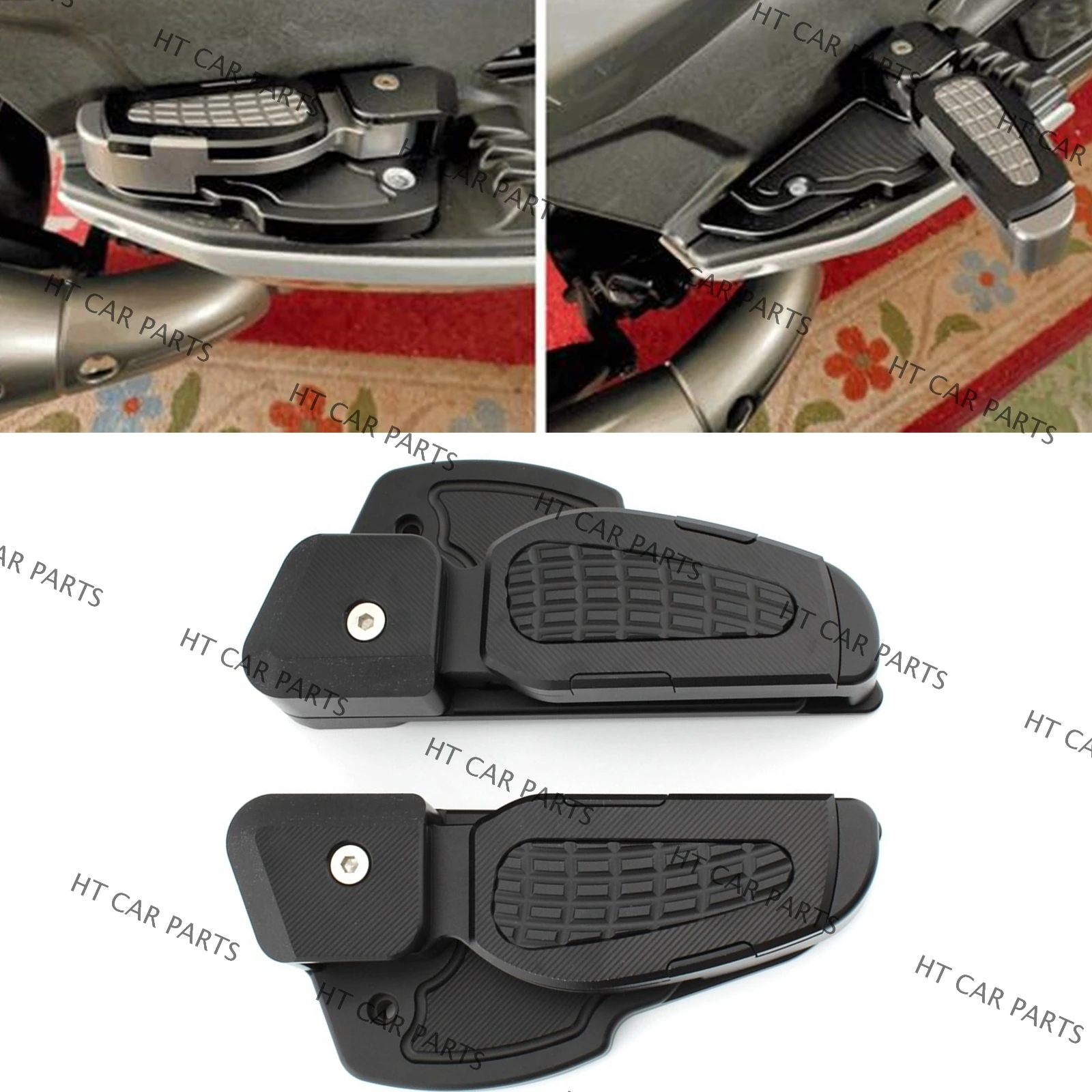 

For Vespa Primavera / Sprint 125 150 2017-2022 2017 2018 2019 2020 2021 2022 1 Pair Black of Rear Footrest Pedal Foot Pegs Mount