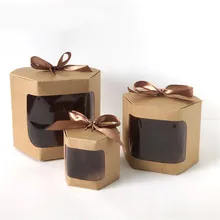 

20/30/50pcs Geometric Hexagonal Gift Box for Wedding Pack of Dragees White Cardboard Kraft Paper Cupcake Packaging Boxes Favors