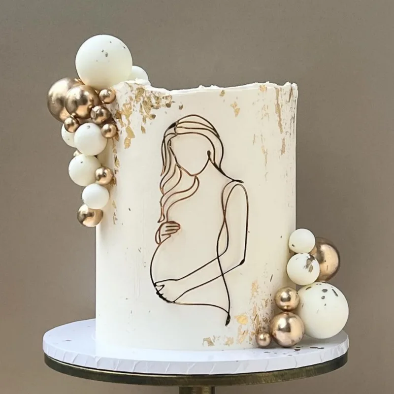 GoldenExpectantMomPregnantWomenCakeDecorationsExpectantMom