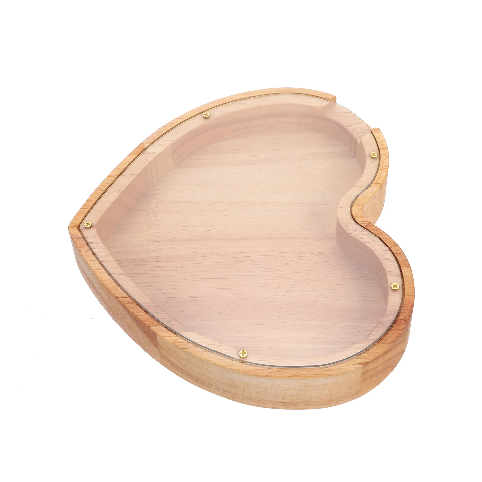 Wooden Piggy Bank Heart Shaped Coin Bank Gift for Kids Boys Girls Adults 3