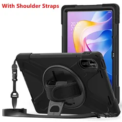 Durable Shockproof Kids Silicone Tablet Case for Redmi Pad 2 11in (Black With Straps)