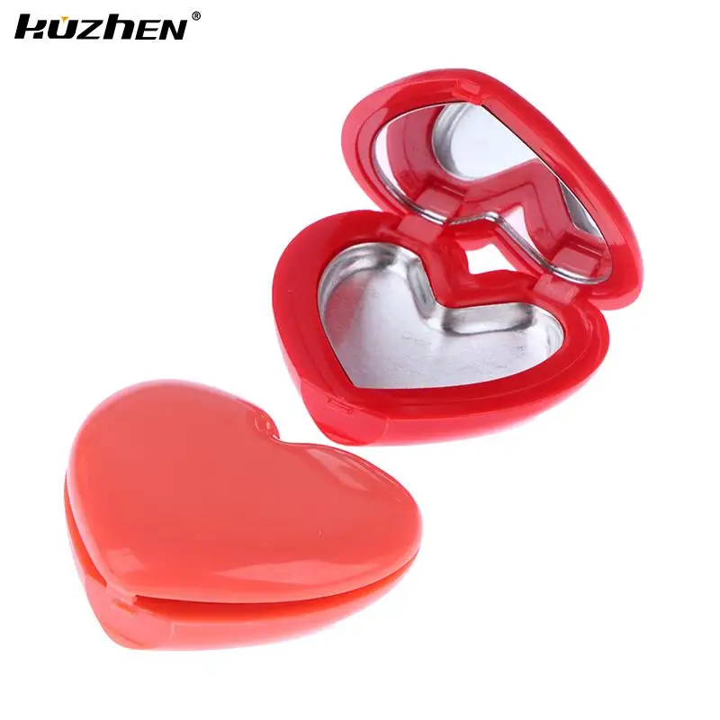 

1Pc Love Heart Shape Empty Eyeshadow Case With Mirror Rouge Lipstick Box Pigment Palette Refillable Foundation Makeup Dispenser