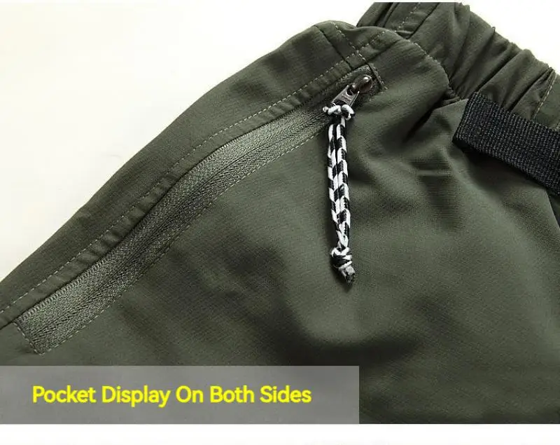 Description Picture 4 of item(S-5XL)2 in 1 Sports Pants Quick Dry Outdoor Hiking Fishing Runing Capming Long Trouser Can Remove To Shorts Beach Trip Pants
