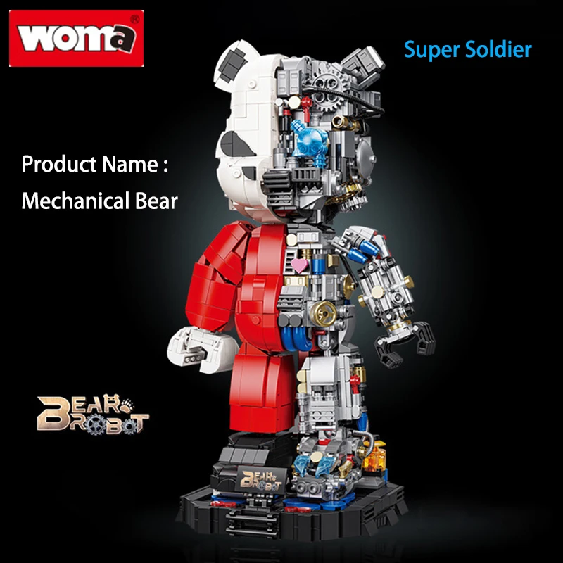 

Woma Brand Kids lego Toys Mechanical Bear Violent Bear Building Block Children's Puzzle Assembly Small Particle Toy Gift