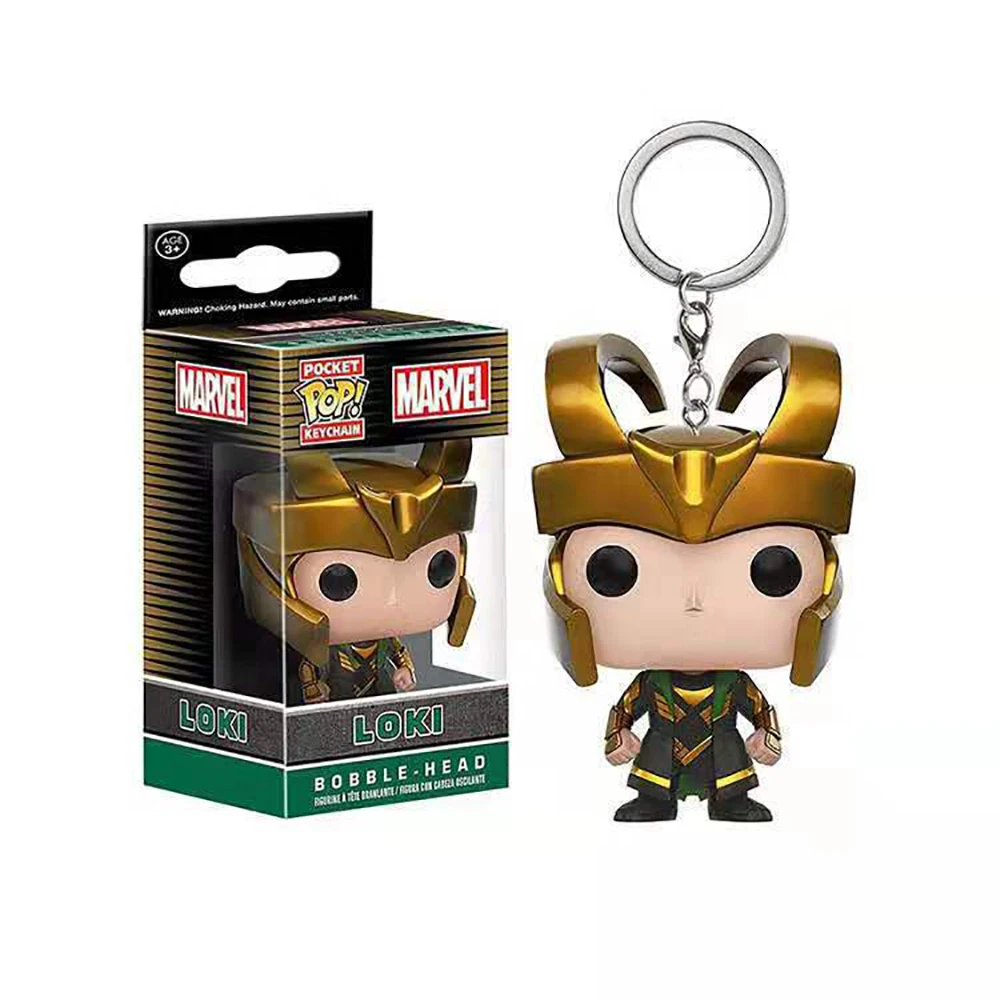 FUNKO POP Marvel Hero Keychain Popularity Loki Thor Hulk Doll Collection Festival Backpack Pendant Christmas Gift Fun Keychain 2