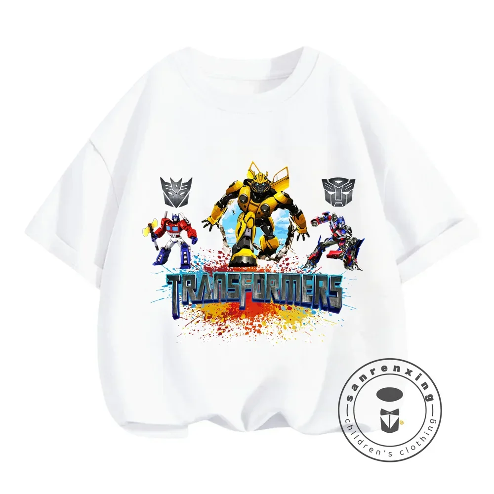 Transformers Cartoon Prints for Summer Coolness Stylish Boys' T-shirts with O-neck Design American Edition for Elastic Children 2