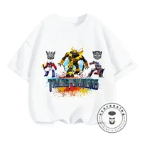 Transformers Cartoon Prints for Summer Coolness Stylish Boys' T-shirts with O-neck Design American Edition for Elastic Children 2